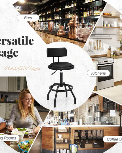Giantex Swivel Bar Stools Set of 1/2/3/4, 24.5"-29" Height Adjustable Counter Height Chairs w/Back