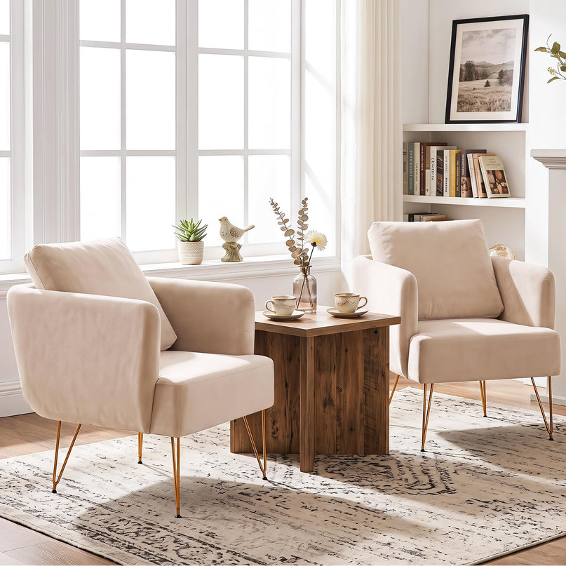 GIANTEX Modern Accent Chair with Back Cushion(1/2)
