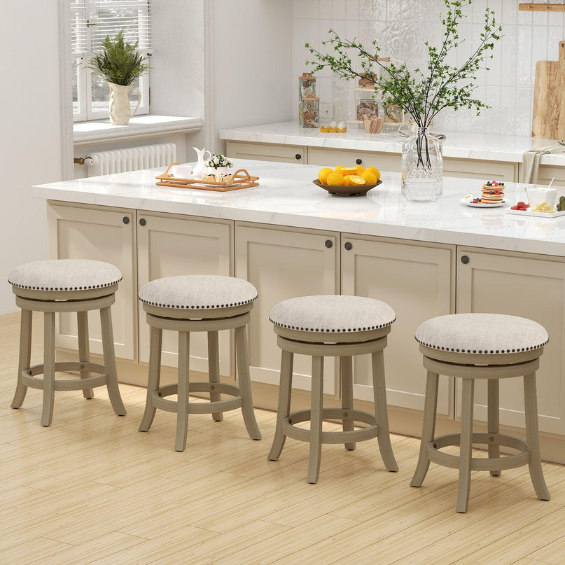 Giantex Swivel Bar Stools Set of 2/4 with Comfy Padded Seat Cushion
