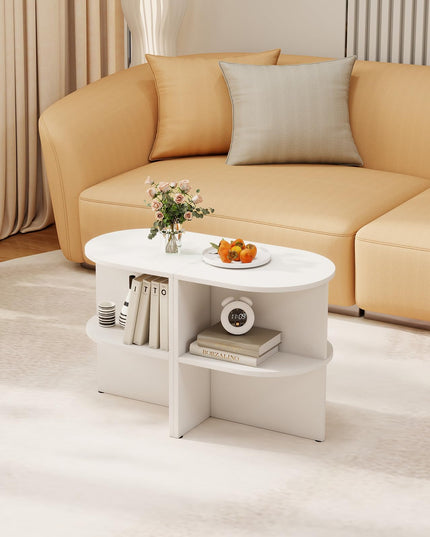 Giantex 2-Tier Half Moon Sofa Side Tables