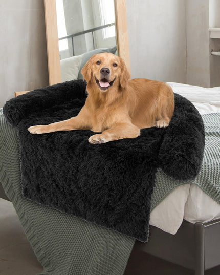 Giantex Calming Dog Bed - Fluffy Plush Pet Bed for Couch, Removable Washable Cover
