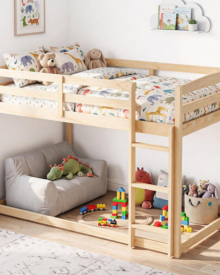 GIANTEX Full Over Full Bunk Bed with Full-Length Guardrails