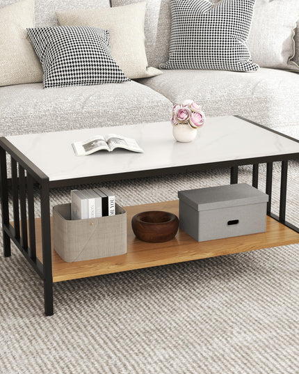 Giantex 2-Tier Coffee Table with Storage
