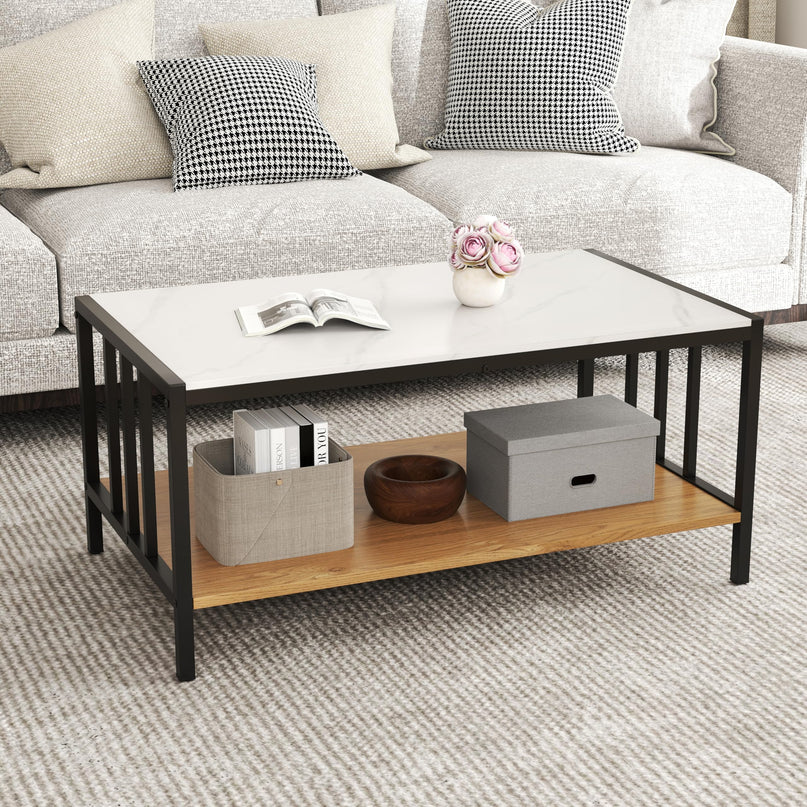 Giantex 2-Tier Coffee Table with Storage