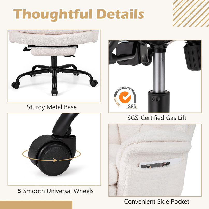 Giantex Criss Cross Legged Office Chair w/Foot Rest & Wheels