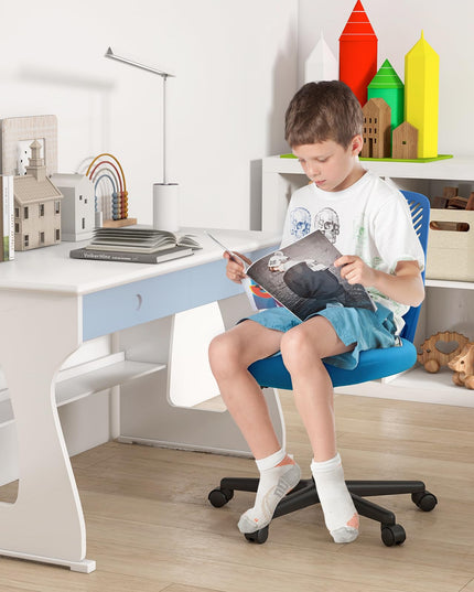 Giantex Kids Desk Chair, Armless Kids Computer Chair with Lumbar Support, Mesh Adjustable Swivel Study Chair with Wheels