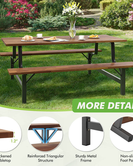 Giantex Picnic Table Bench Set for 6 or 4 Persons