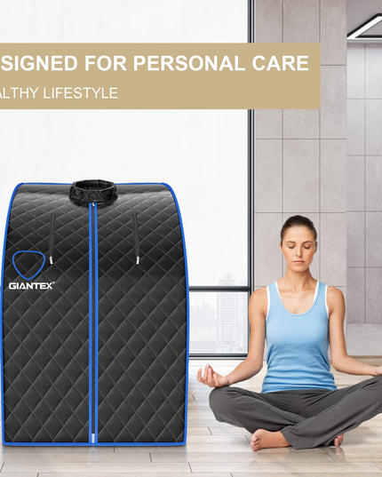 Giantex Portable Steam Sauna, Personal Therapeutic Sauna for Detox, Temperature & Timer Adjustable