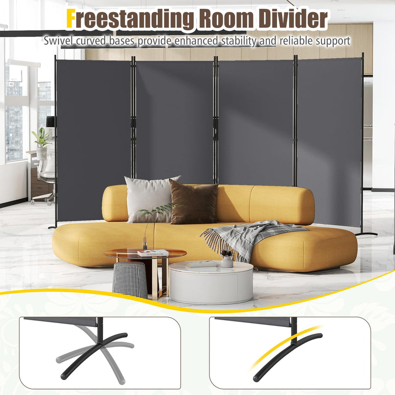 GIANTEX 4-Panel Room Divider Folding Privacy Screen(136" x 71")