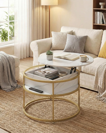 Giantex 31.5" Round Lift Top Coffee Table Farmhouse Center Table