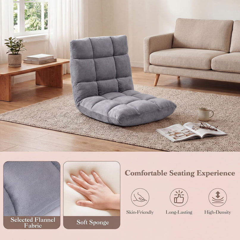 Chaise de sol Giantex avec 14 positions réglables (61 x 49,5 x 50,8 cm)