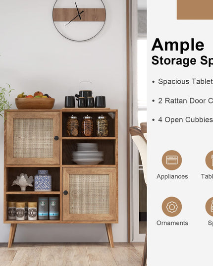 Giantex Buffet Cabinet, Wood Sideboard Storage Cabinet