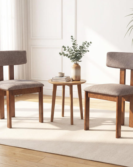 Giantex Upholstered Kitchen Dining Chairs with Curved Backrest