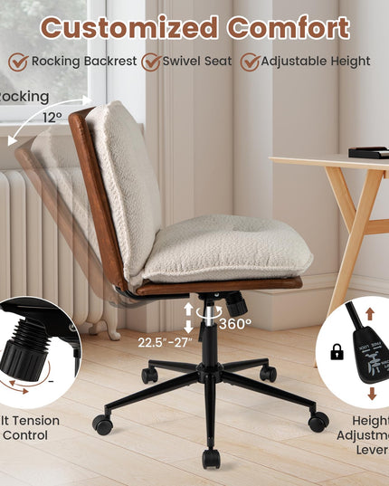 Giantex Armless Office Chair with Wheels