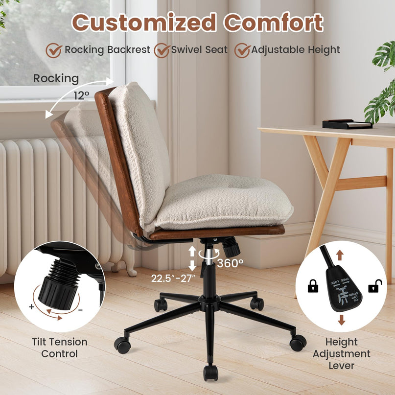 Giantex Armless Office Chair with Wheels