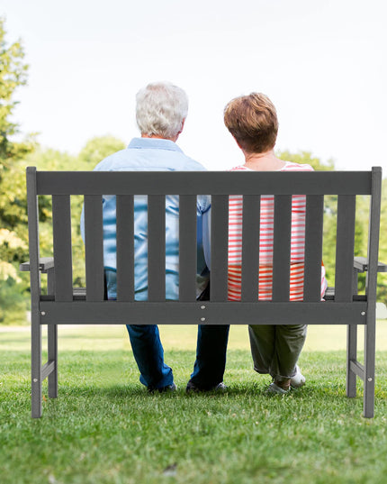 Giantex 52-Inch Outdoor Garden Bench - Outside Bench All-Weather HDPE Park Bench