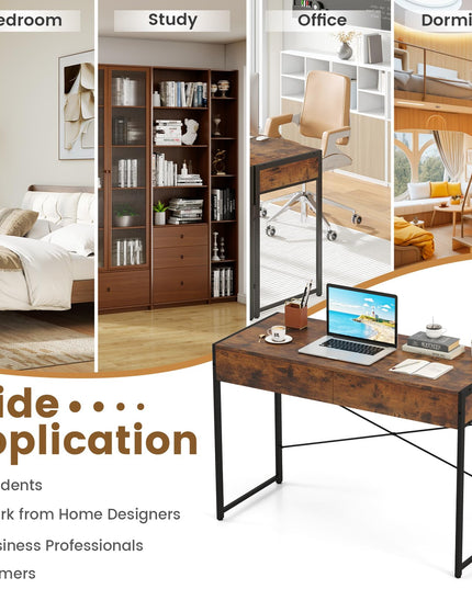 Giantex 44 Inch Home Office Desk with Anti-Toppling Device & Metal Frame
