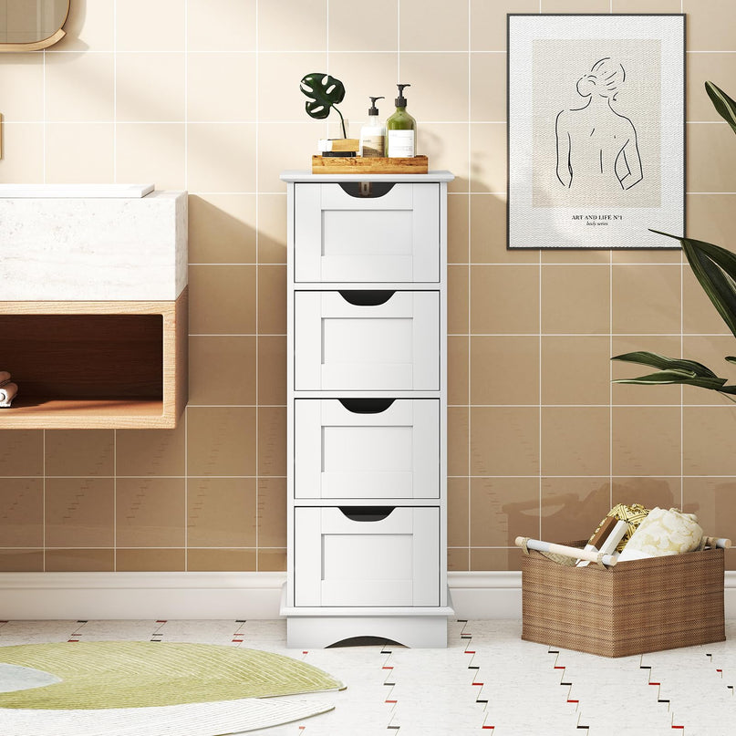Giantex Bathroom Storage Cabinet with 4 Drawers for Hallway