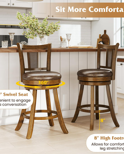 Giantex 25"/30" Bar Stools Set of 2/4 for Kitchen Island Dining Room Pub