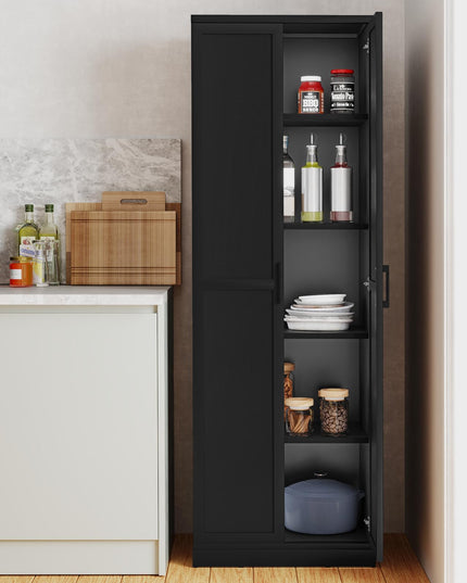 Giantex 70" Tall Wooden Storage Cabinet with 2 Doors and 5 Adjustable Shelves