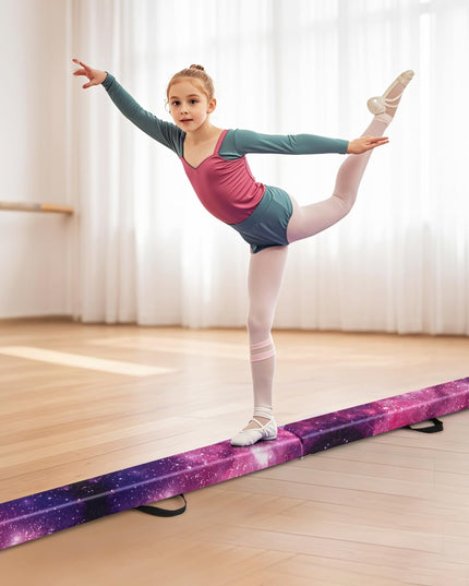 Giantex 8FT Balance Beam, Folding Gymnastics Beam w/Carry Handles