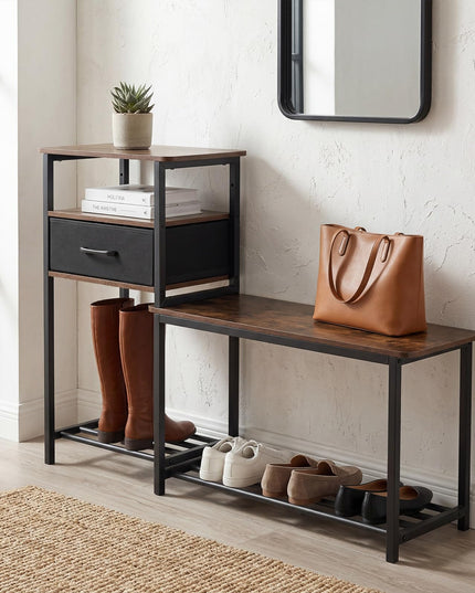 Giantex 3-Tier Shoe Storage Bench with Drawer & Metal Frame
