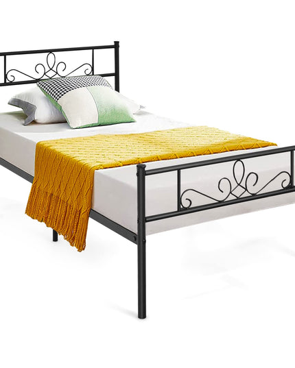 Mattress Foundation w/Heavy Duty Steel Slat Support, No Box Spring Needed