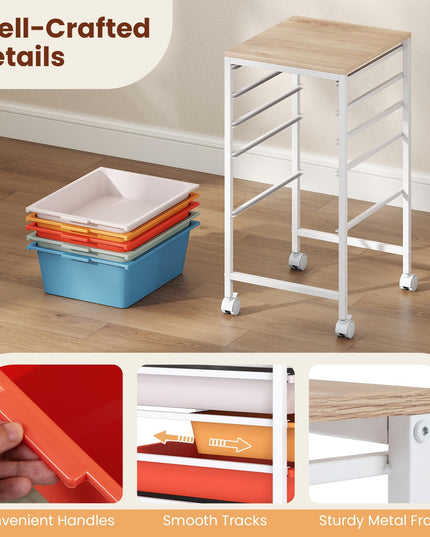 Giantex Rolling Storage Cart with 5 Drawers Utility Cart（25"H）