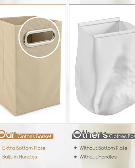 Meuble à Linge Inclinable Giantex - Meuble de Rangement pour Linge avec 3 Étagères, Panier à Linge Amovible