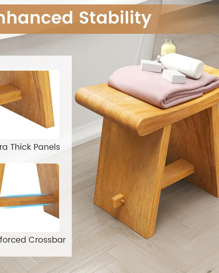 Giantex Teak Shower Bench Stool for Bathroom