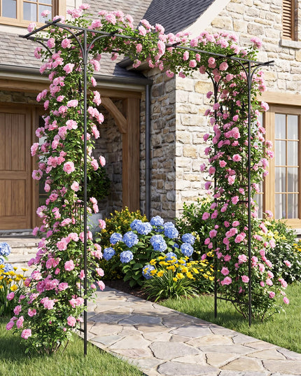 Arche de jardin en métal Giantex, tonnelle de mariage pour cérémonie, treillis de jardin pour diverses plantes grimpantes