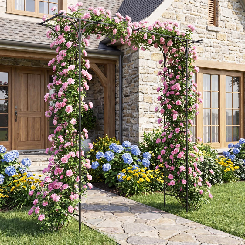 Arche de jardin en métal Giantex, tonnelle de mariage pour cérémonie, treillis de jardin pour diverses plantes grimpantes