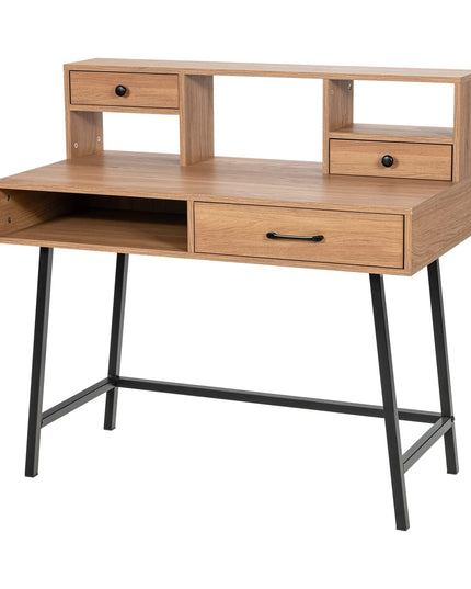 CHARMAID 42'' Vanity Table with Large Drawer, 2 Small Drawers, Desktop Shelf