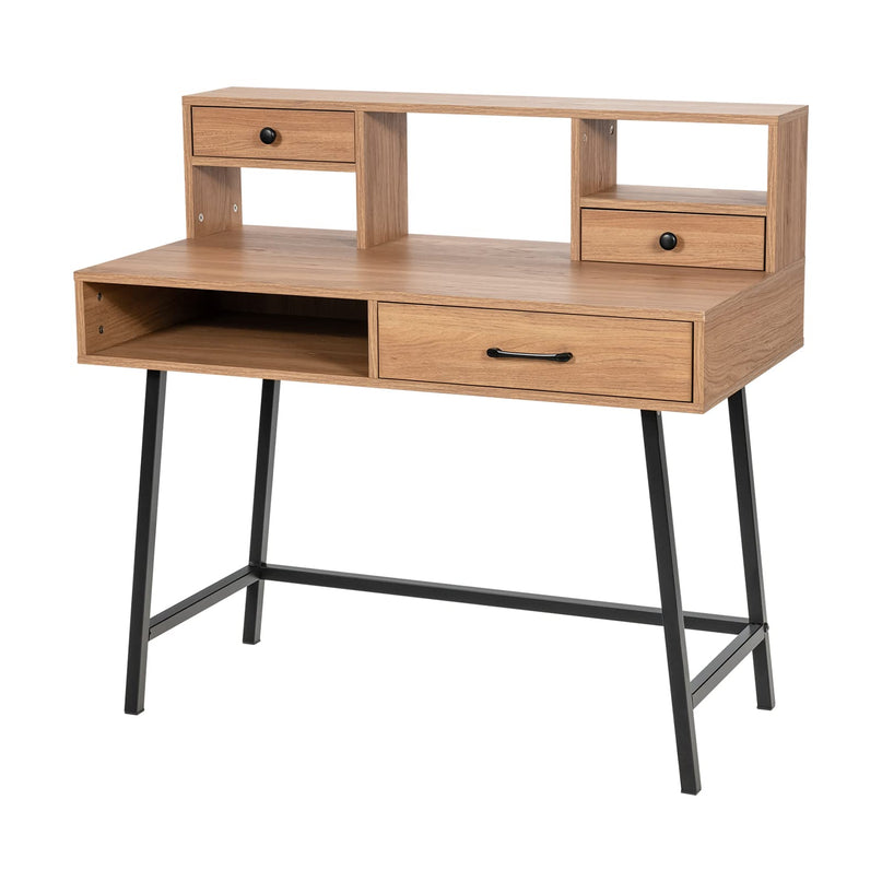 CHARMAID 42'' Vanity Table with Large Drawer, 2 Small Drawers, Desktop Shelf