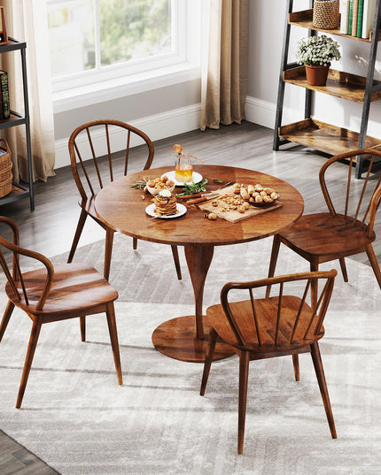 Giantex Wooden Dining Chairs Set of 2/4, Windsor Kitchen Chairs w/High Spindle Back & Rubber Wood Legs
