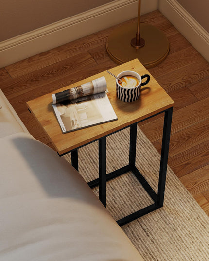 Table d'appoint en C Giantex avec cadre métallique et plateau spacieux, lot de 1/2