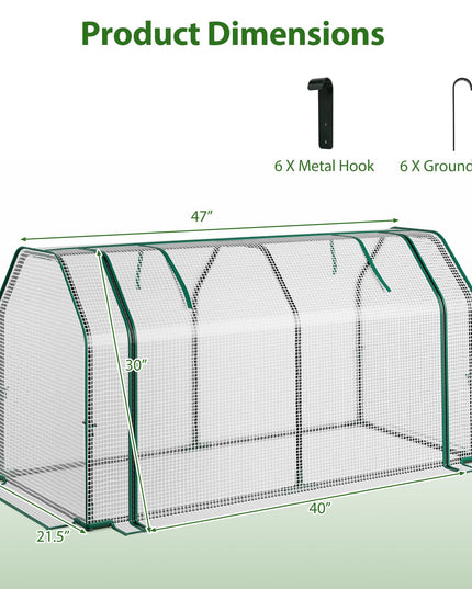 Giantex 47''x21.5''x24'' Outdoor Greenhouses for Raised Garden Bed