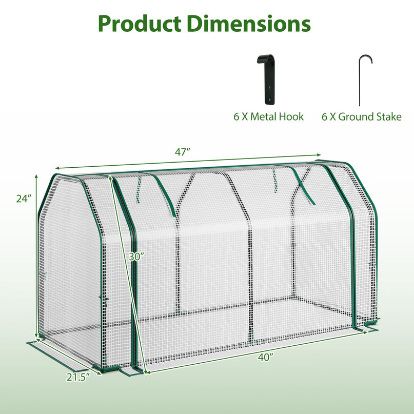 Giantex 47''x21.5''x24'' Outdoor Greenhouses for Raised Garden Bed