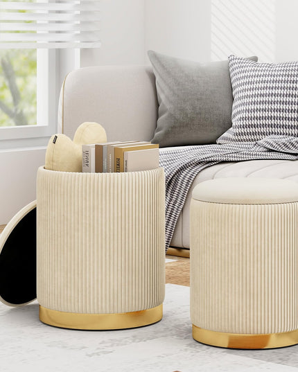 Giantex Ottoman with Storage - Set of 2 Storage Ottomans