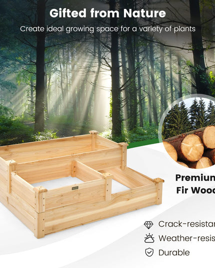 Giantex Raised Garden Bed, Wood Planter Box for Vegetables Flowers Fruit Herb, Easy Assembly (42.5" Lx34.5 Wx14.5 H)