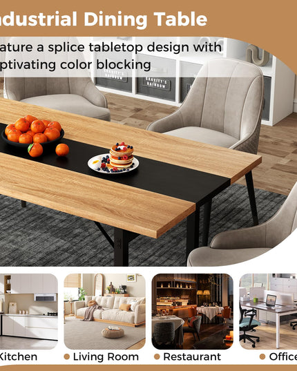 Giantex Table à manger 180 cm pour 6 à 8 personnes, grande table de cuisine