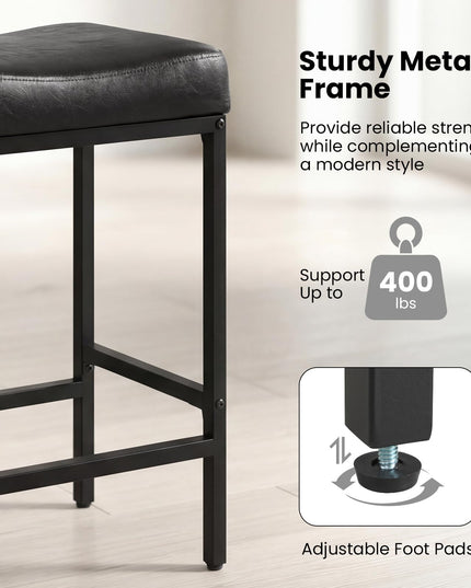 Chaises de bar Giantex de 25 pouces à hauteur de comptoir pour îlot de cuisine avec pieds en métal