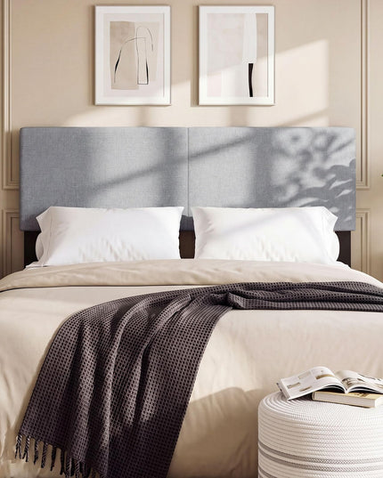 Giantex Linen Upholstered Headboard Queen/Full Size Vertical Quilted Fabric Head Board