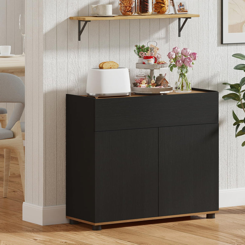 Buffet commode Giantex avec rangement, tiroir et portes à ouverture par pression