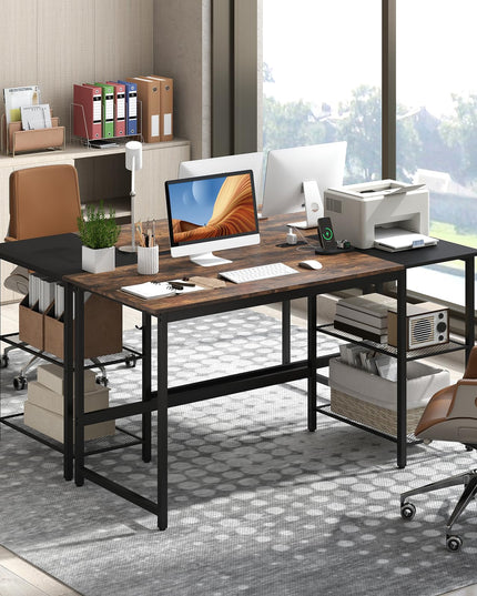 Giantex 59 Inch Computer Desk with Charging Station Study Writing Desk