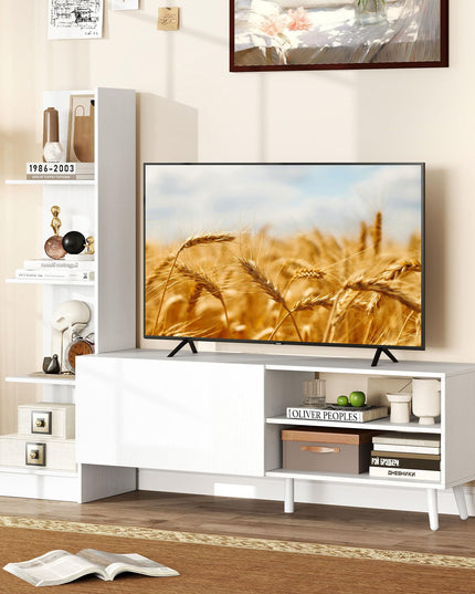 Giantex Book Shelf TV Stand for 50 Inch TV L-Shaped Entertainment