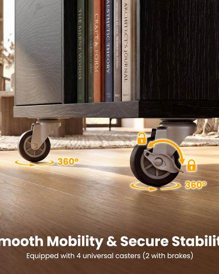 3-Drawer File Cabinet | Mobile Lateral Filing Cabinet with Wheels