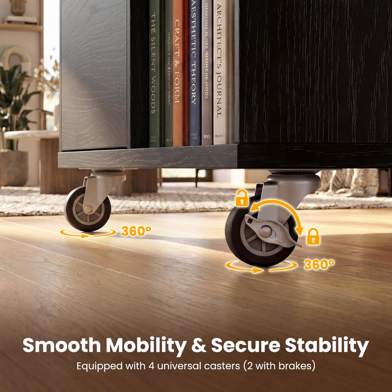 3-Drawer File Cabinet | Mobile Lateral Filing Cabinet with Wheels