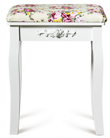 Giantex Coiffeuse avec Miroir, Tabouret Rembourré, Grande Table de Maquillage à Plateau Relevable pour Chambre à Coucher