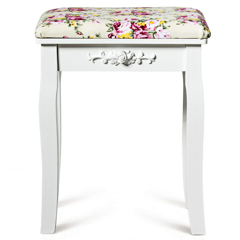 Giantex Coiffeuse avec Miroir, Tabouret Rembourré, Grande Table de Maquillage à Plateau Relevable pour Chambre à Coucher